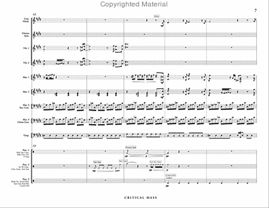 Critical Mass (score & parts) Percussion Ensemble scores gallery preview page 8