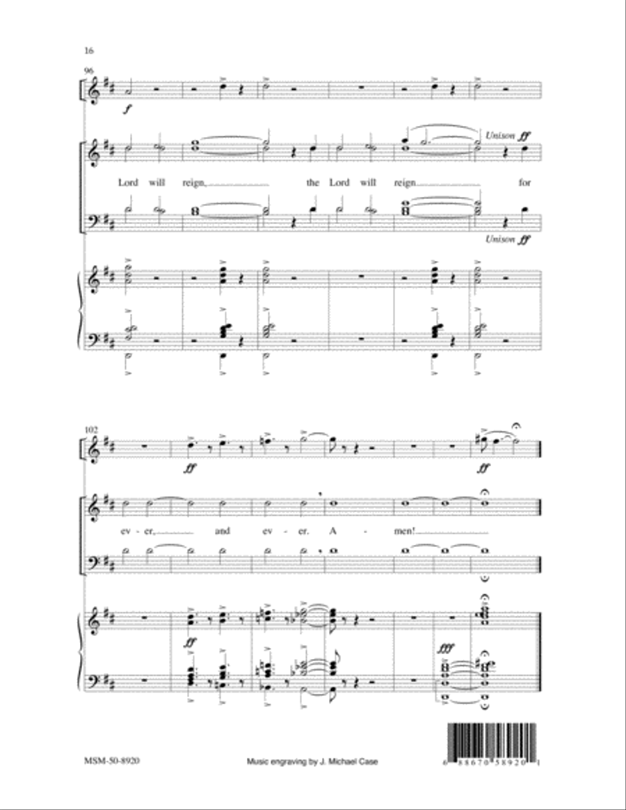 The Lord Will Reign For Ever 4-Part scores gallery preview page 9