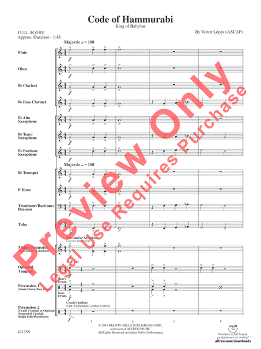 Code of Hammurabi Concert Band scores gallery preview page 4