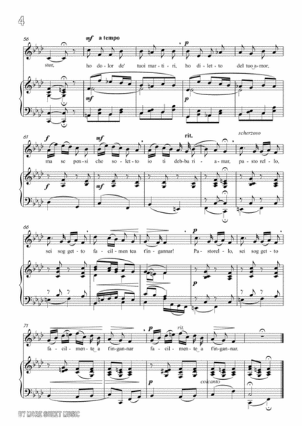 Pergolesi - Se tu m'ami in f minor for voice and piano