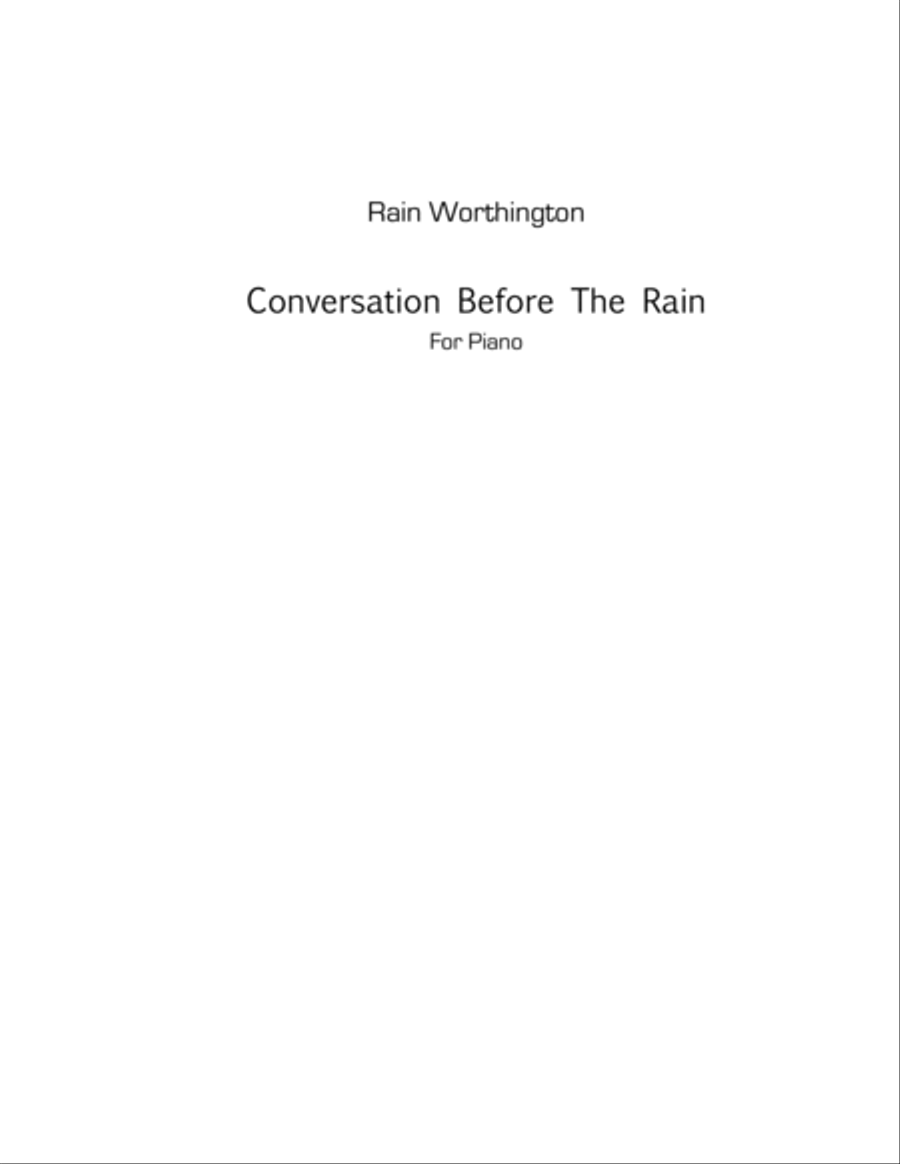 Conversation Before the Rain – for piano Piano Solo scores gallery preview page 1
