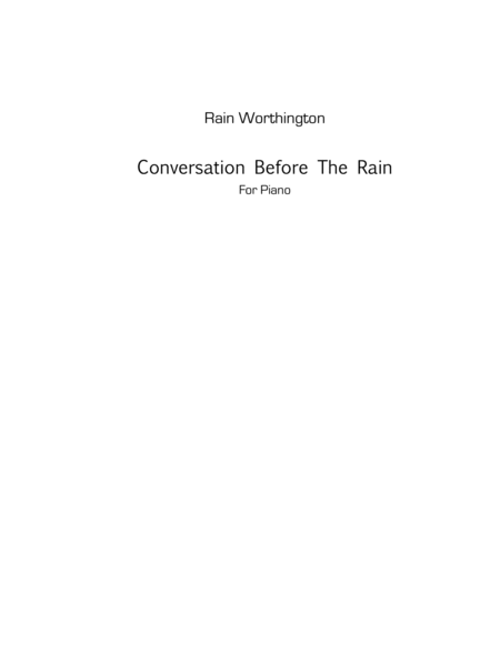 Conversation Before the Rain – for piano
