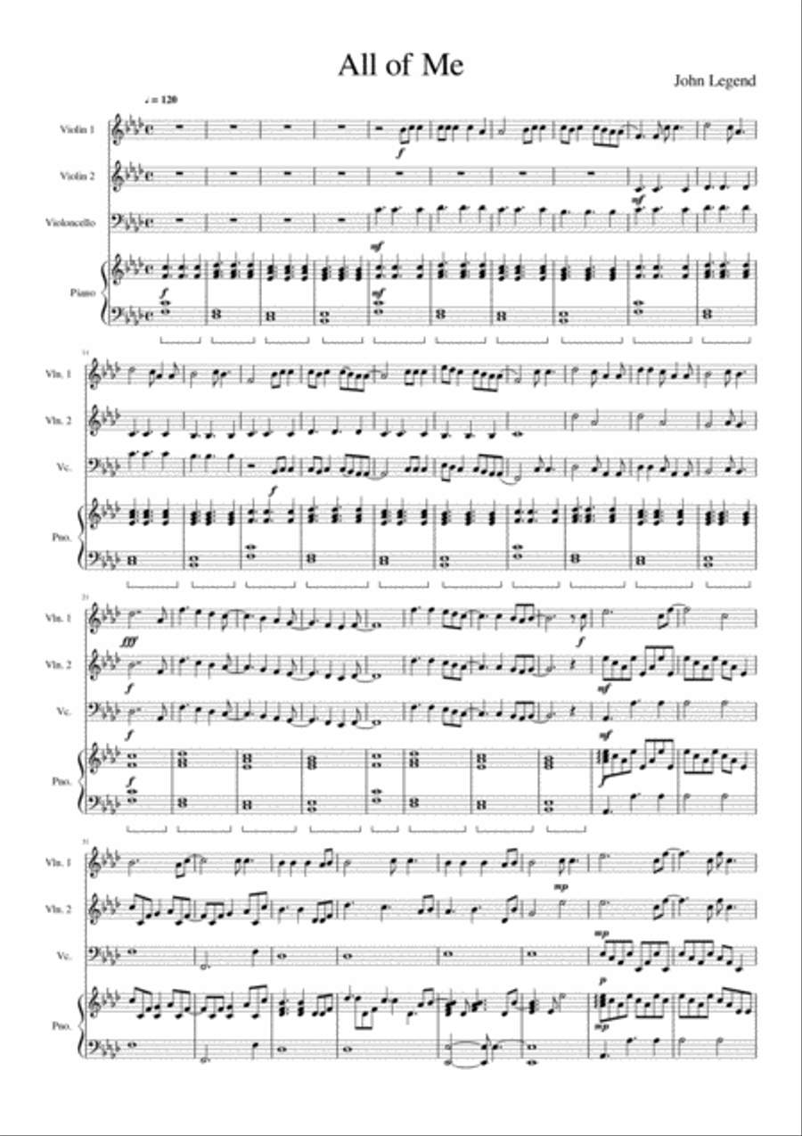 All Of Me Piano Trio scores gallery preview page 1