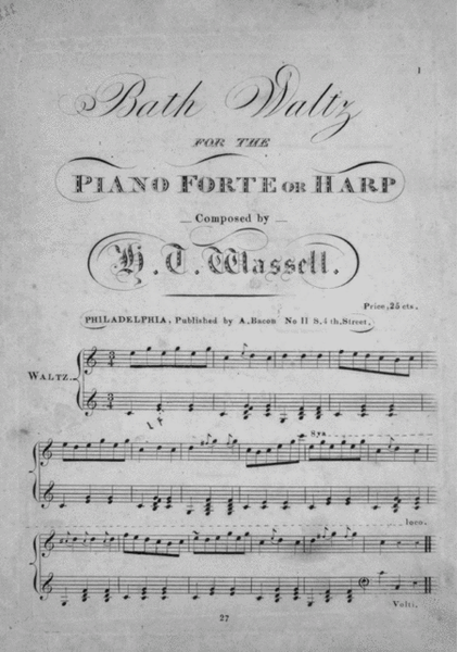 Bath Waltz.For the Piano Forte or Harp