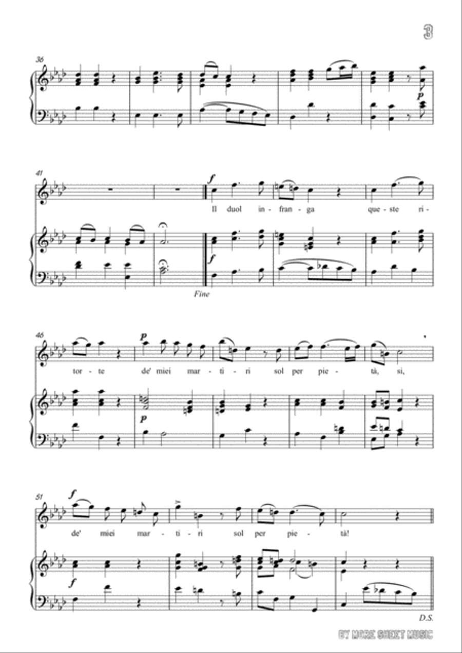 Handel-Lascia ch'io pianga in E flat Major,for Voice and Piano Voice Solo scores gallery preview page 5