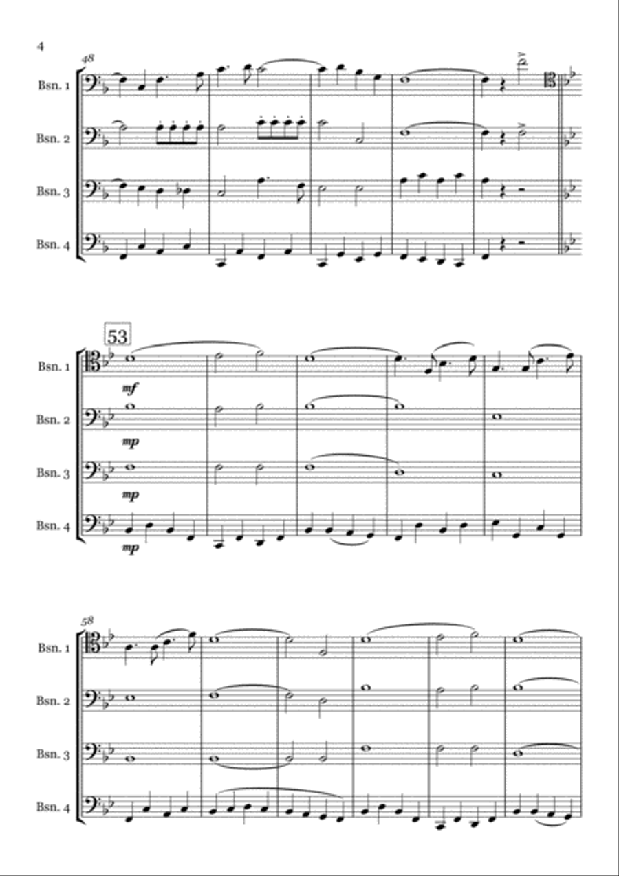 The Thunderer (for Bassoon Quartet) Woodwind Quartet scores gallery preview page 4