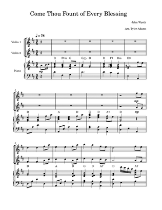 Come Thou Fount of Every Blessing (Violin Duet)