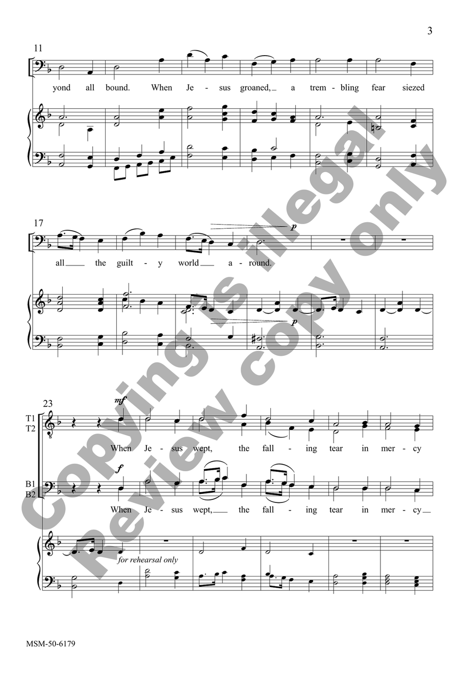 When Jesus Wept TTBB scores gallery preview page 3