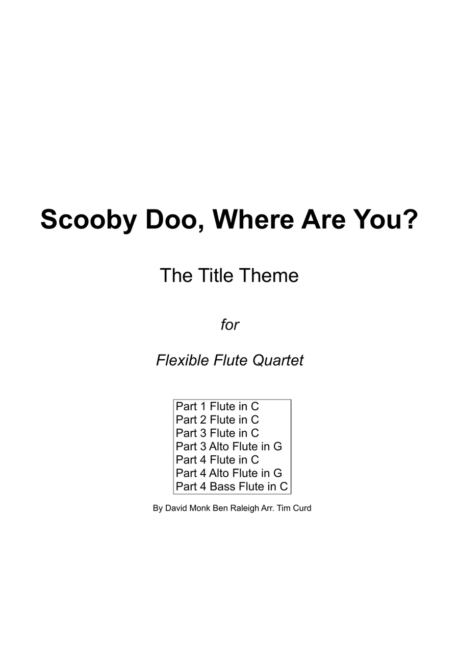 Scooby Doo, Where Are You? Woodwind Quartet scores gallery preview page 1
