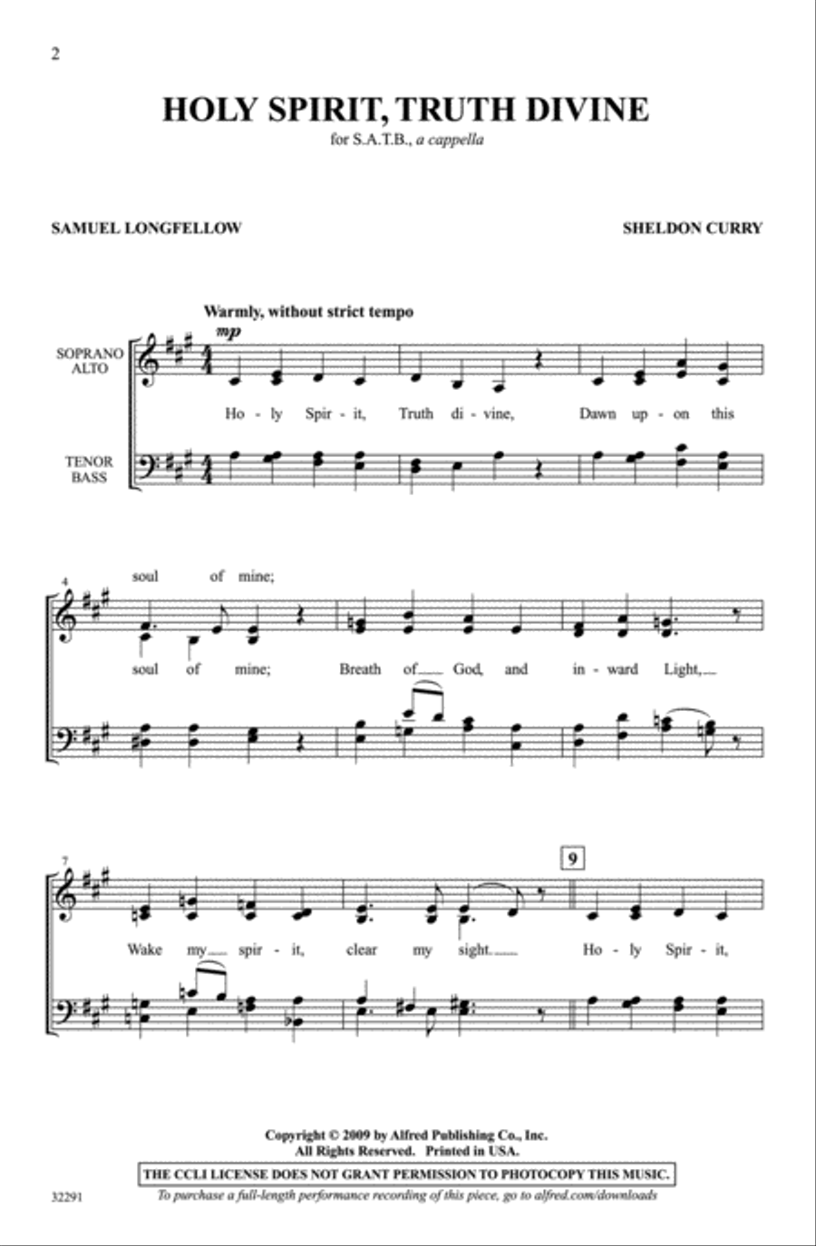 Holy Spirit, Truth Divine 4-Part scores gallery preview page 2