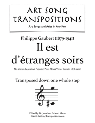GAUBERT: Il est d'étranges soirs (transposed down a whole step)