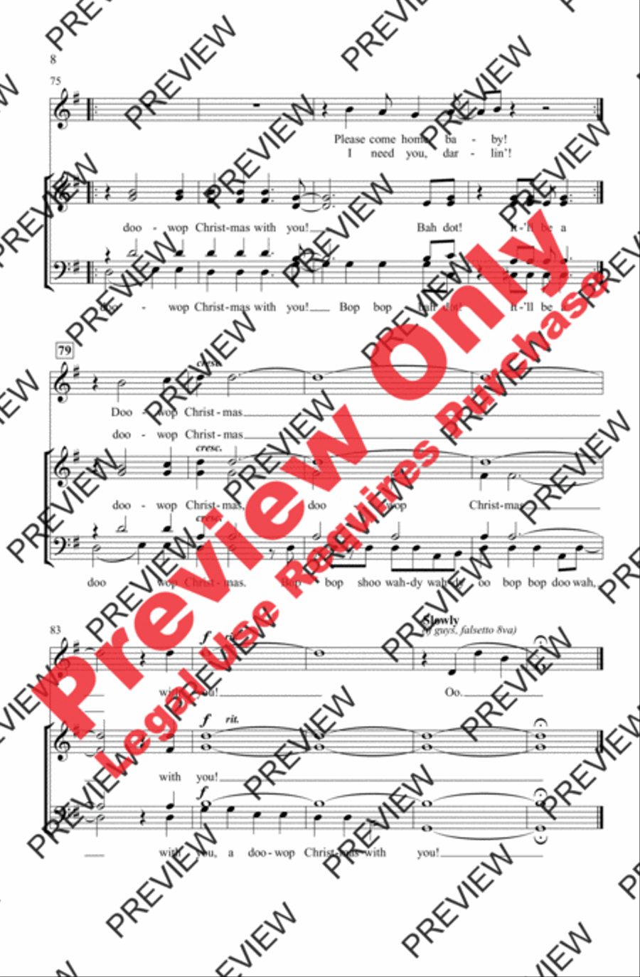 A Doo-Wop Christmas (With You) 4-Part scores gallery preview page 8