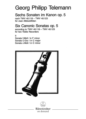 Book cover for 6 Sonaten im Kanon, Op. 5 TWV 40:118-123