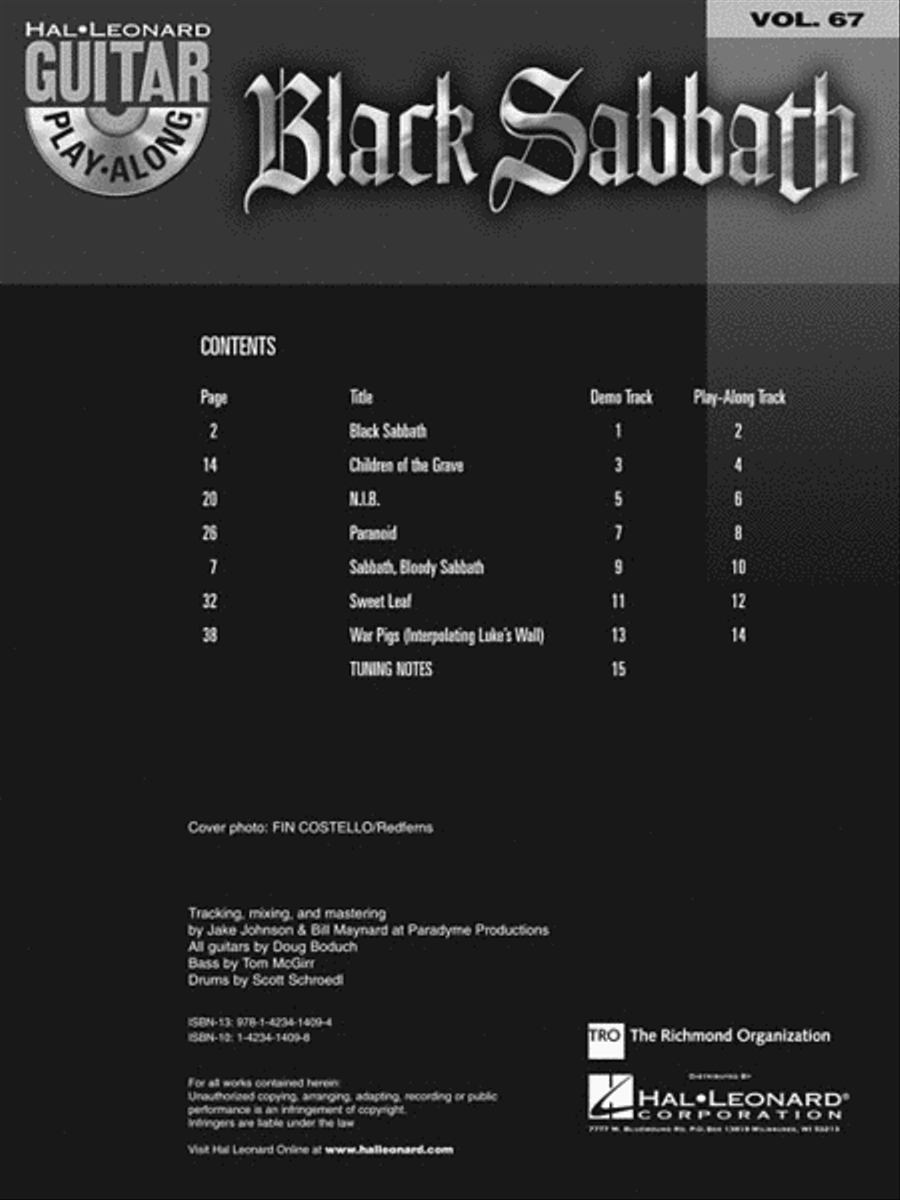Black Sabbath Black Sabbath Guitar Tablature scores gallery preview page 3