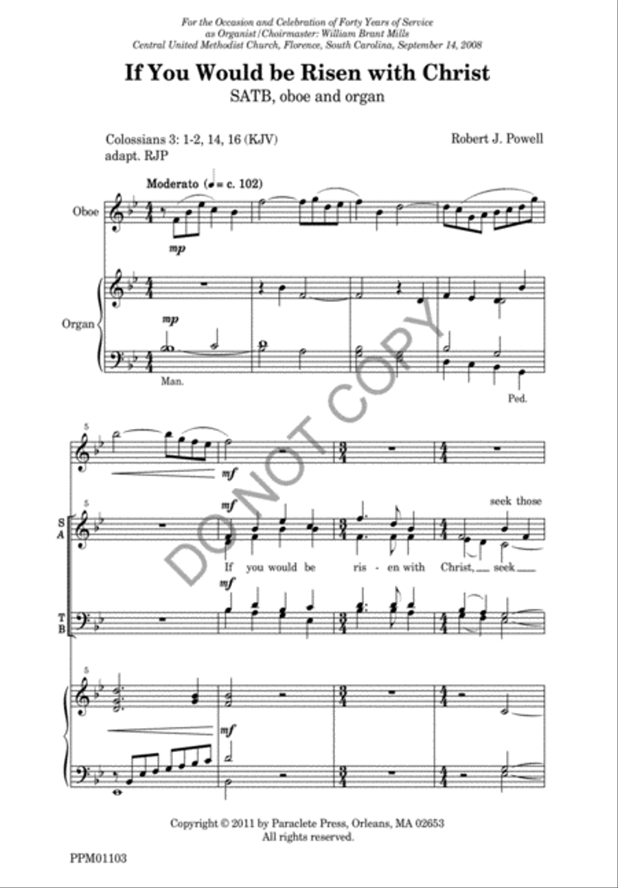 If You Would be Risen with Christ 4-Part scores gallery preview page 4