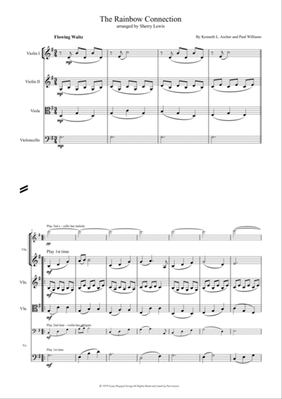 The Rainbow Connection String Quartet scores gallery preview page 4