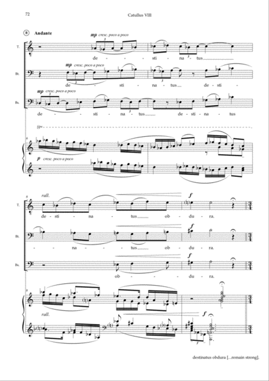 At Tu, Catulle, from trio cantata 'Catullus VIII' 3-Part scores gallery preview page 3