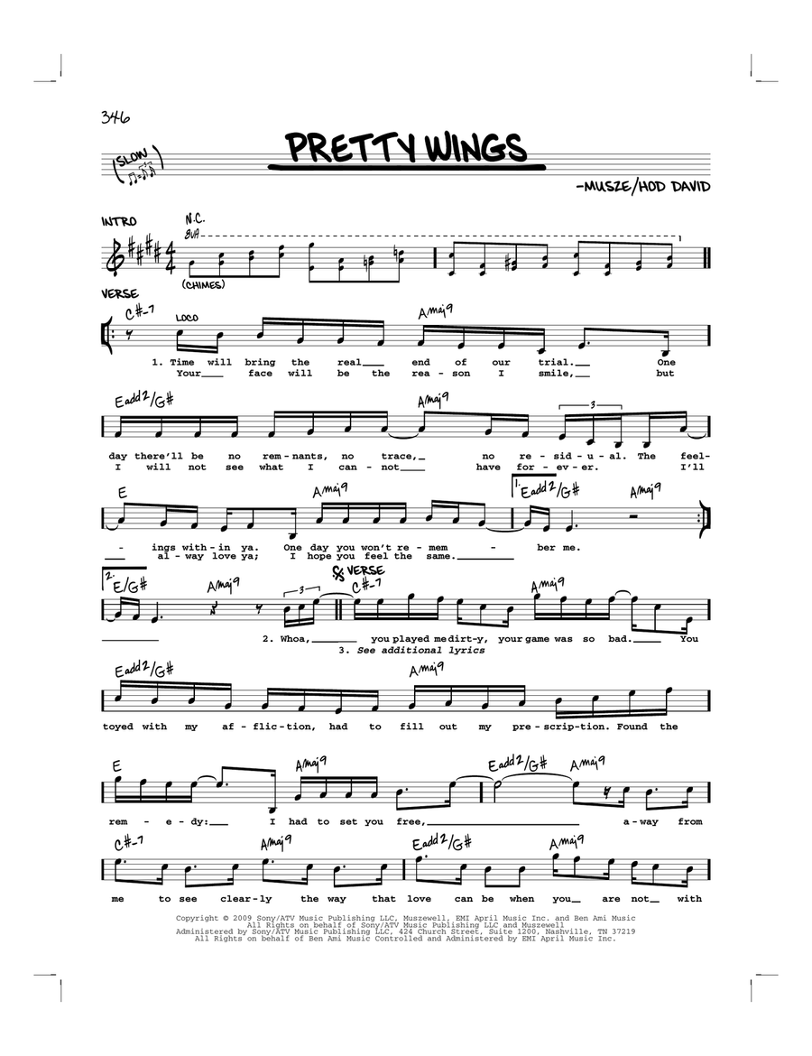 Pretty Wings Piano scores gallery preview page 1