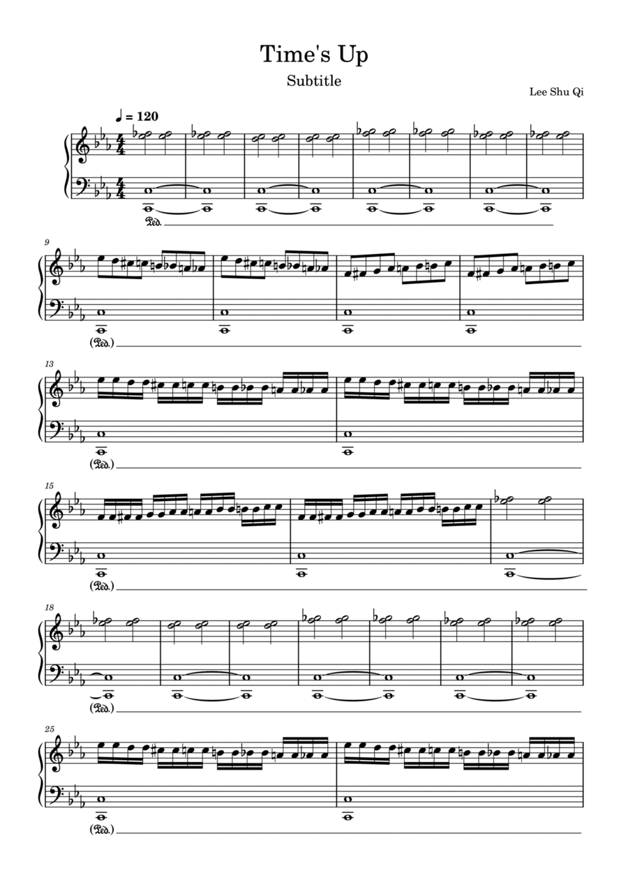Time's Up Time's Up Piano Solo scores gallery preview page 1