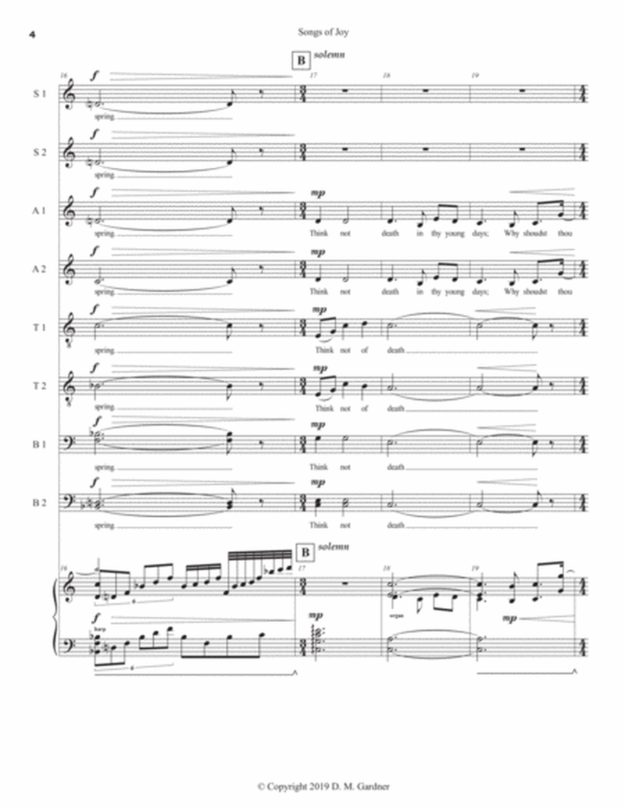 Songs of Joy (SATB choral score) image number null