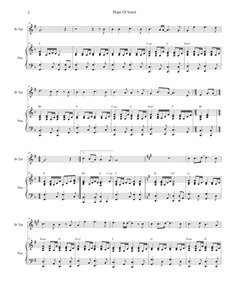 Hope Of Israel Hope Of Israel B-Flat Trumpet scores gallery preview page 2