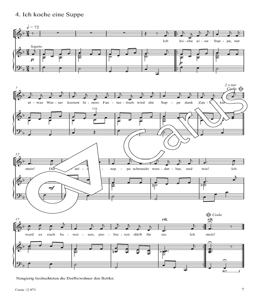 Die Kieselsteinsuppe Die Kieselsteinsuppe Unison Choir scores gallery preview page 7