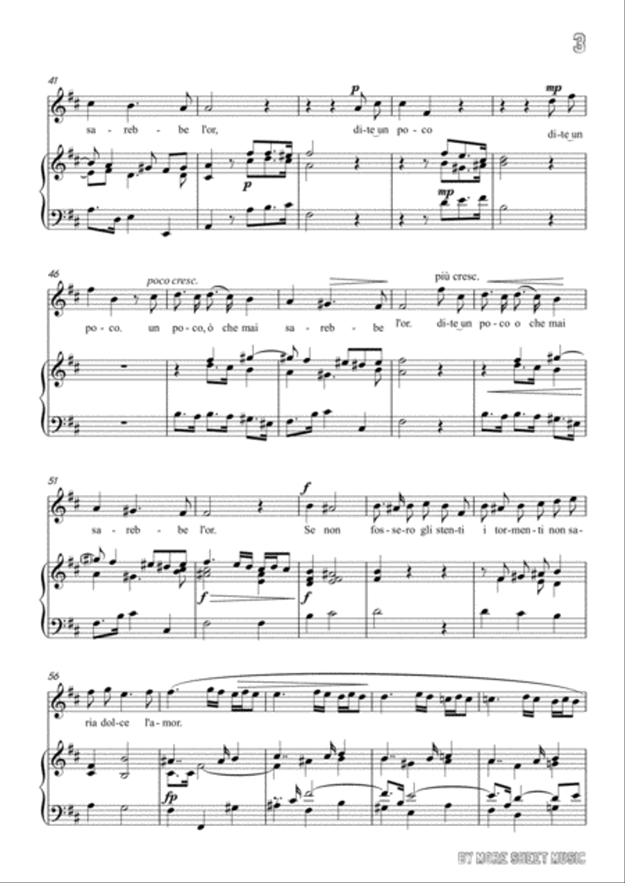 Perti-Se non fossero gli stenti in b minor,for Voice and Piano Voice Solo scores gallery preview page 5