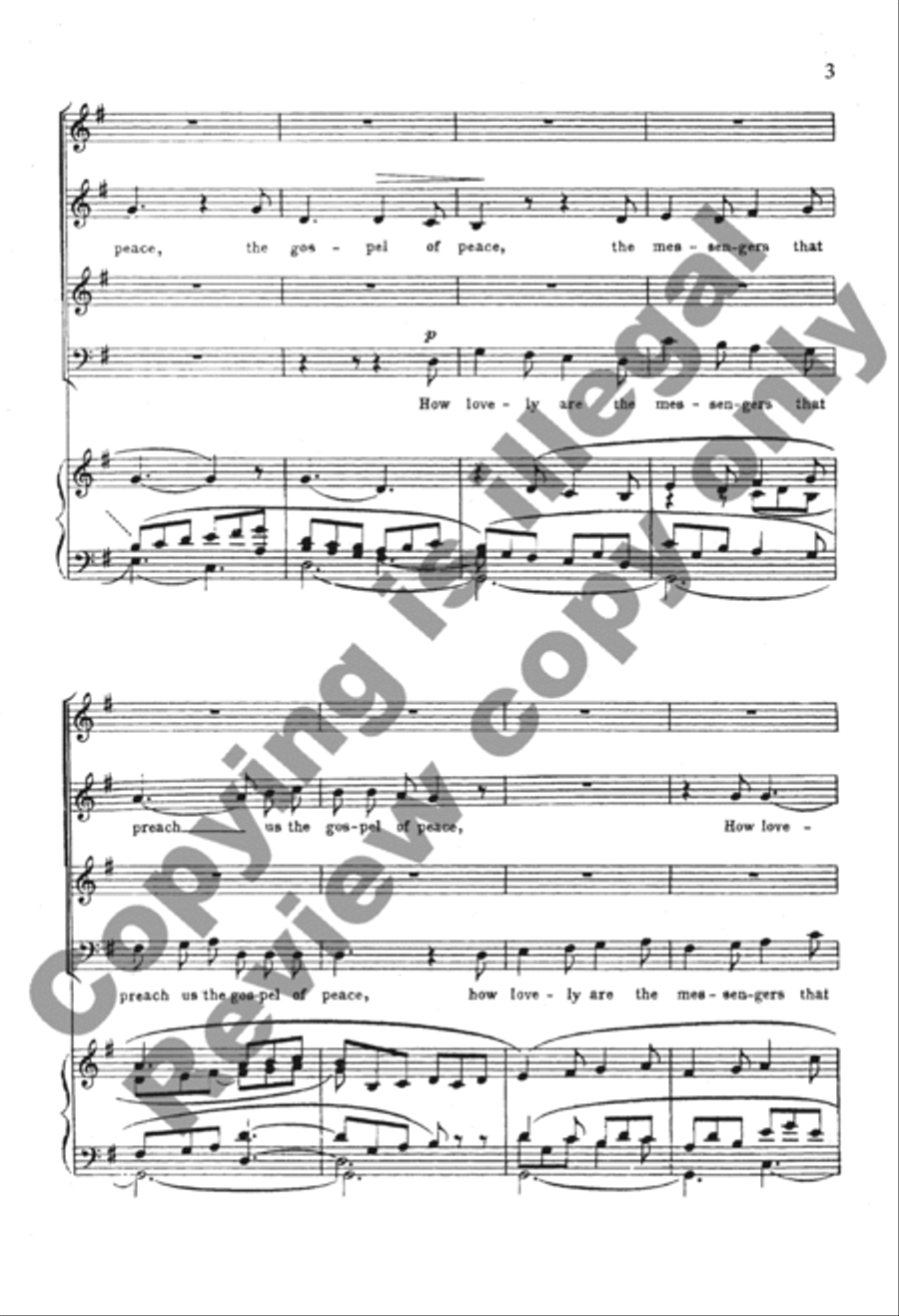 St. Paul: How Lovely Are the Messengers 4-Part scores gallery preview page 13