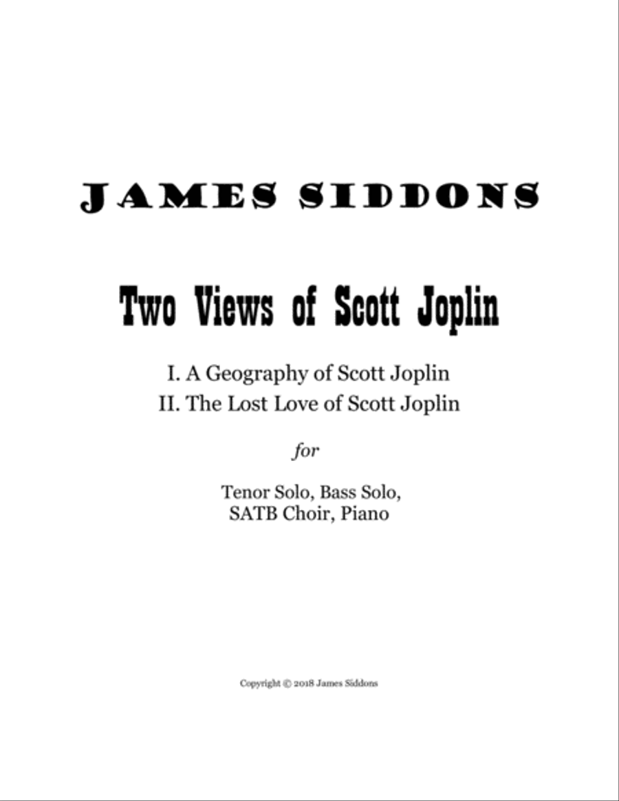 Two Views of Scott Joplin 4-Part scores gallery preview page 1