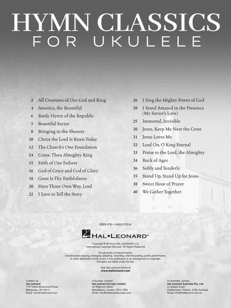 Hymn Classics for Ukulele