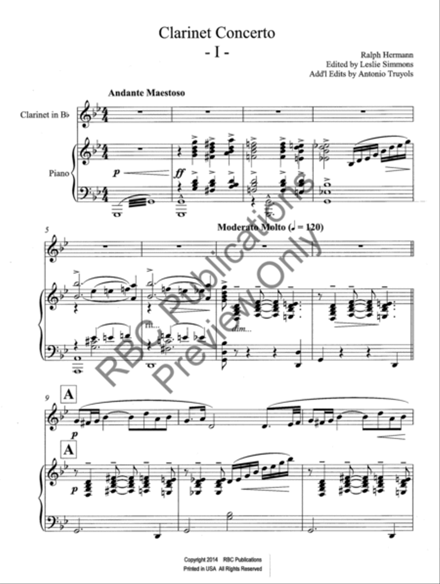 Clarinet Concerto Choir scores gallery preview page 4