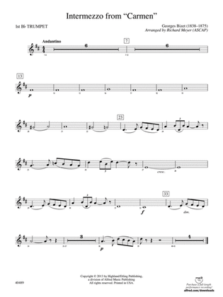 Intermezzo from Carmen: 1st B-flat Trumpet