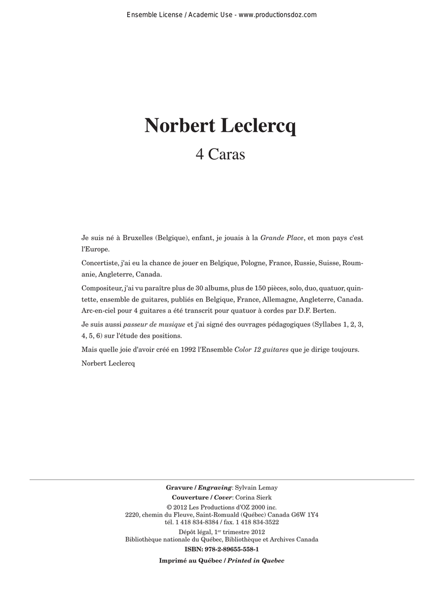 4 Caras Classical Guitar scores gallery preview page 1