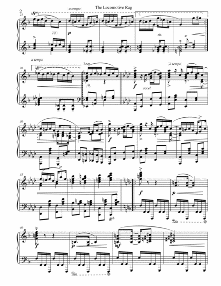 The Locomotive Rag Piano Solo scores gallery preview page 2