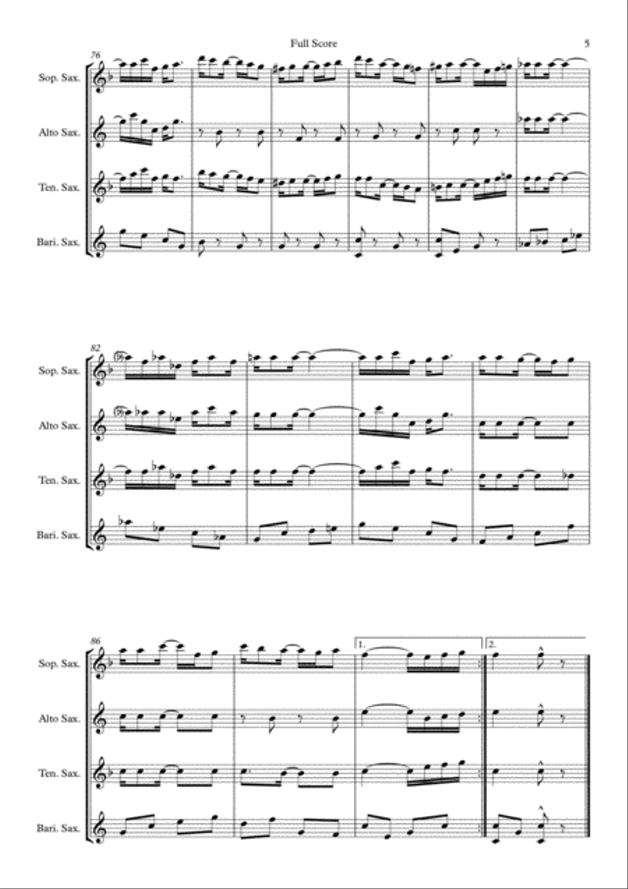 Pine Apple Rag for Saxophone Quartet (SATB) Saxophone Quartet scores gallery preview page 6