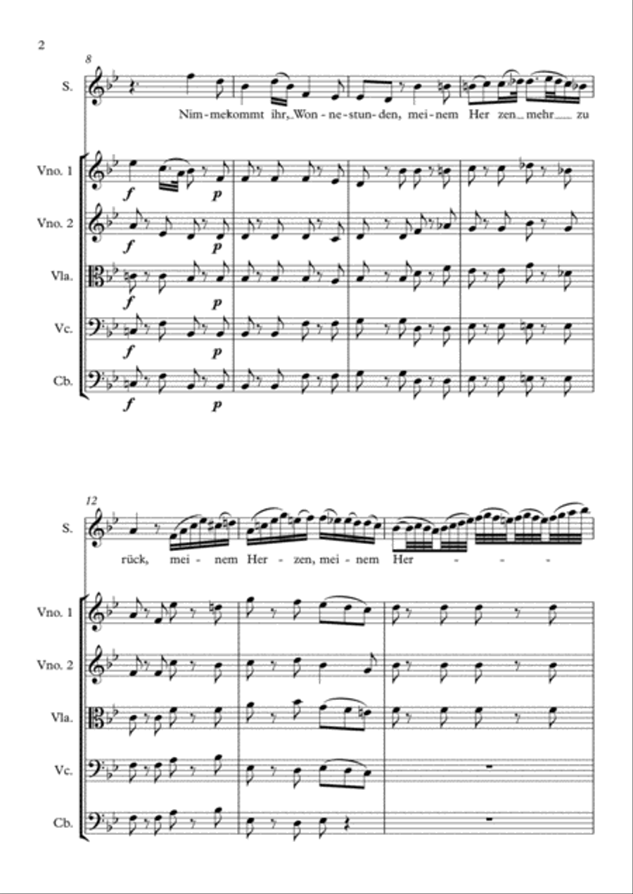 Magic Flute - Ach, Ich Fulls - W.A. Mozart Small Ensemble scores gallery preview page 3