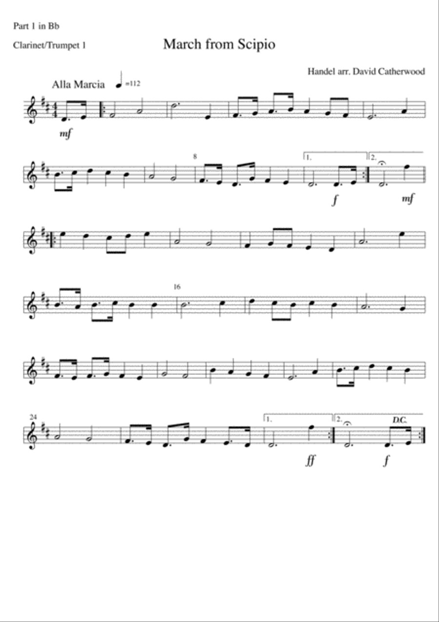 March from Scipio (Handel) arranged for Flexible ensemble by David Catherwood Concert Band scores gallery preview page 5
