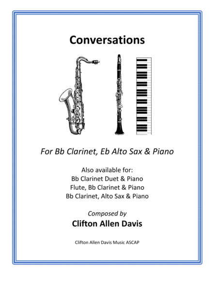 Conversations (for Bb Clarinet, Eb Alto Sax & Piano) composed by Clifton Davis image number null