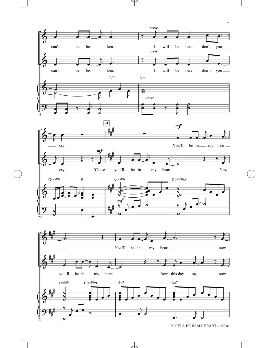 You'll Be In My Heart (from Tarzan) (arr. Roger Emerson) 2-Part scores gallery preview page 3