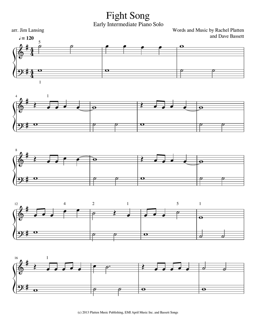 Fight Song Piano Method scores gallery preview page 2