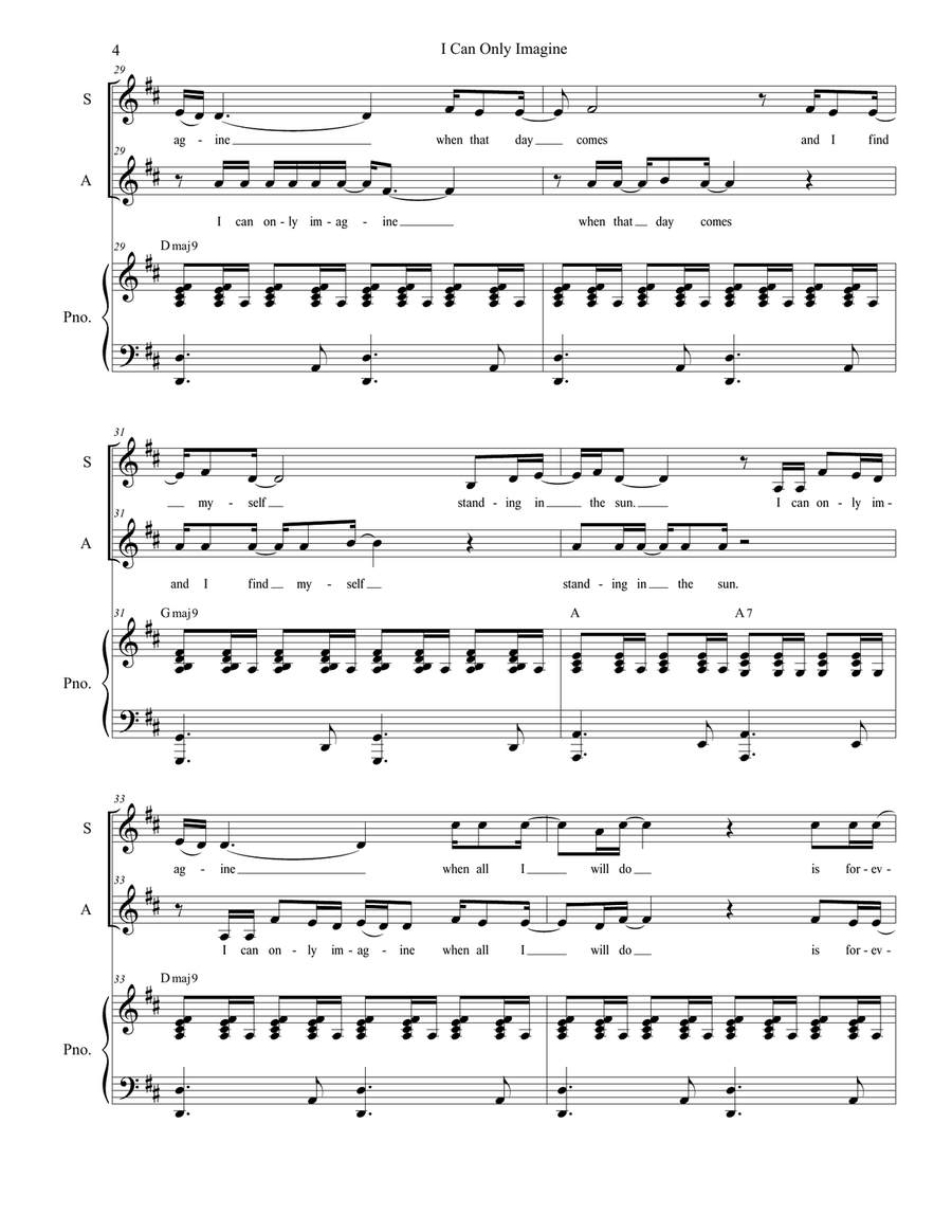 I Can Only Imagine Alto Voice scores gallery preview page 4
