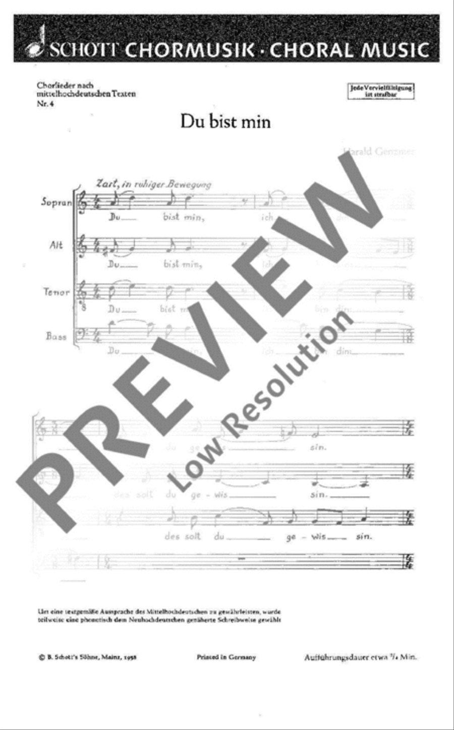Fünf Chorlieder 4-Part scores gallery preview page 4