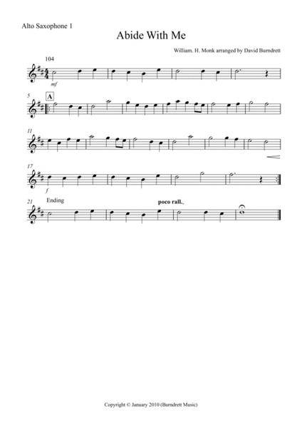 Abide With Me for Saxophone Quintet image number null