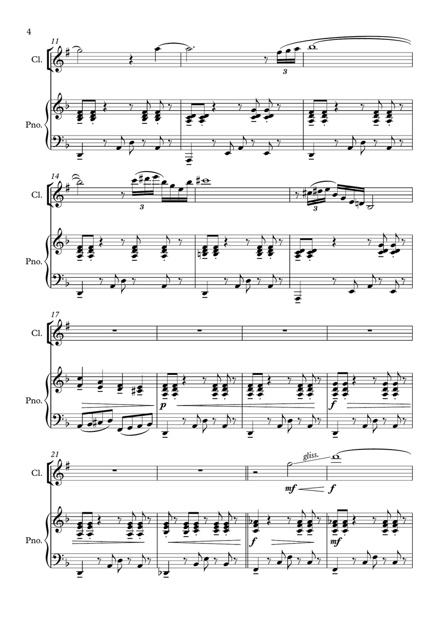 Sultry Nights (Bb Clarinet) B-Flat Clarinet scores gallery preview page 4
