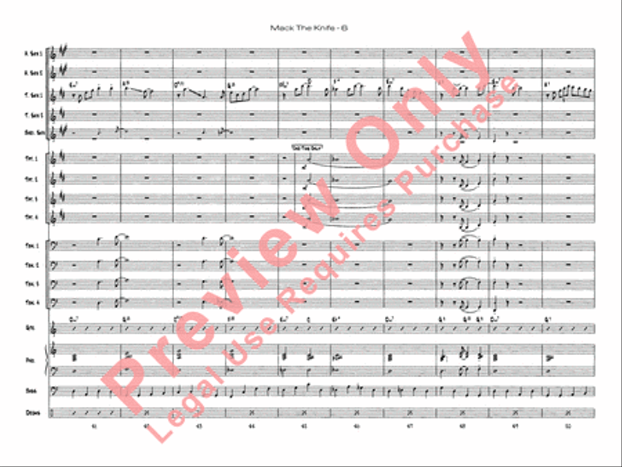 Mack the Knife (from The Threepenny Opera) Jazz Ensemble scores gallery preview page 8