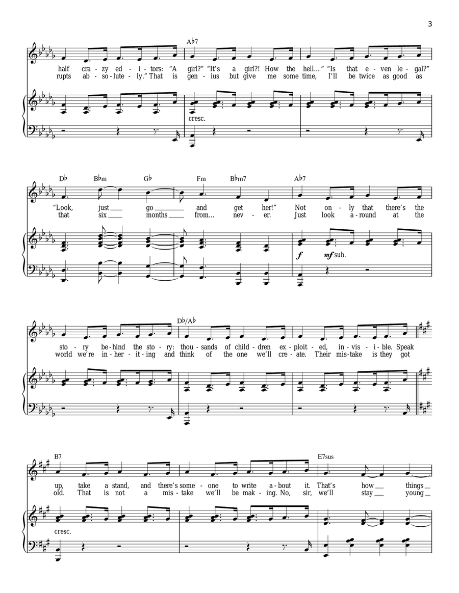Watch What Happens Piano, Vocal scores gallery preview page 3