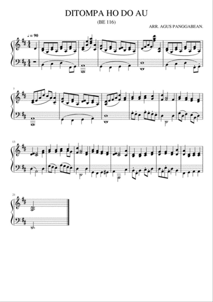DITOMPA HO DO Easy Piano scores gallery preview page 1