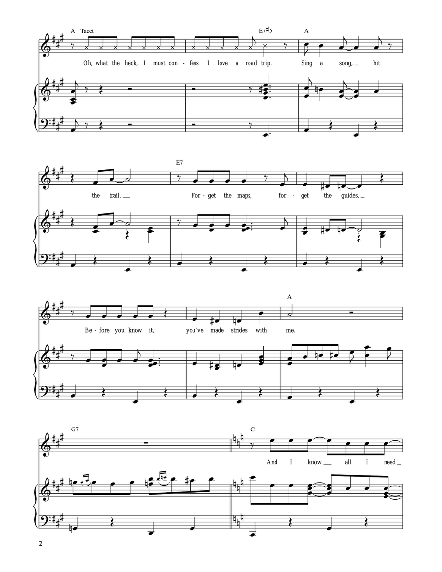 Travel Song Travel Song Piano, Vocal, Guitar scores gallery preview page 2