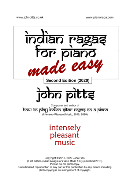 Indian Rāgas for Piano Made Easy (2020 Edition) image number null