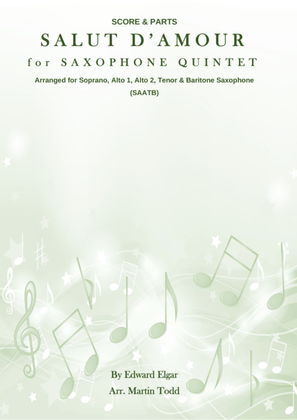Book cover for Salut D'Amour for Saxophone Quintet